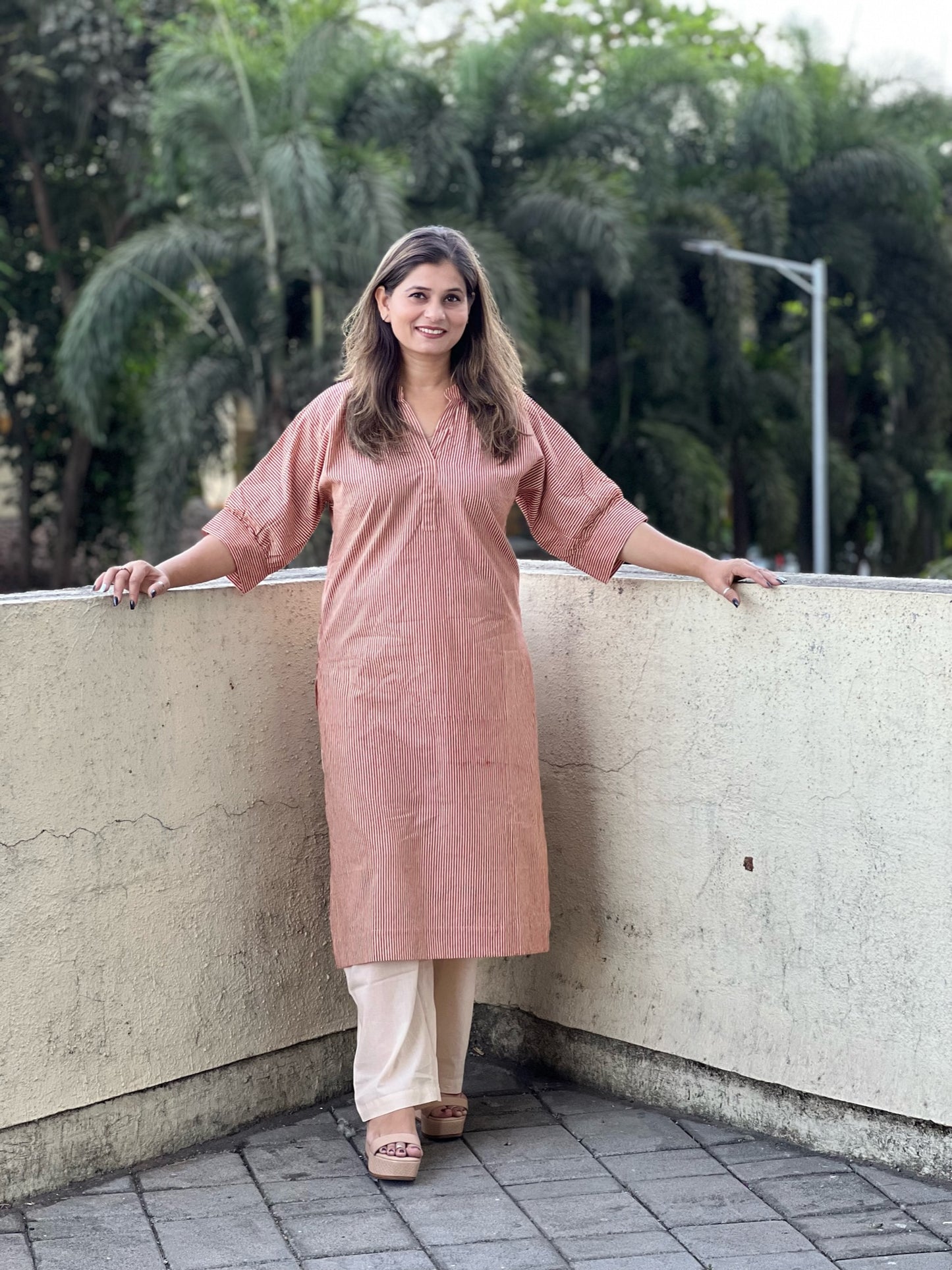 Striped Sophistication: Cotton Kurta by Neelmii