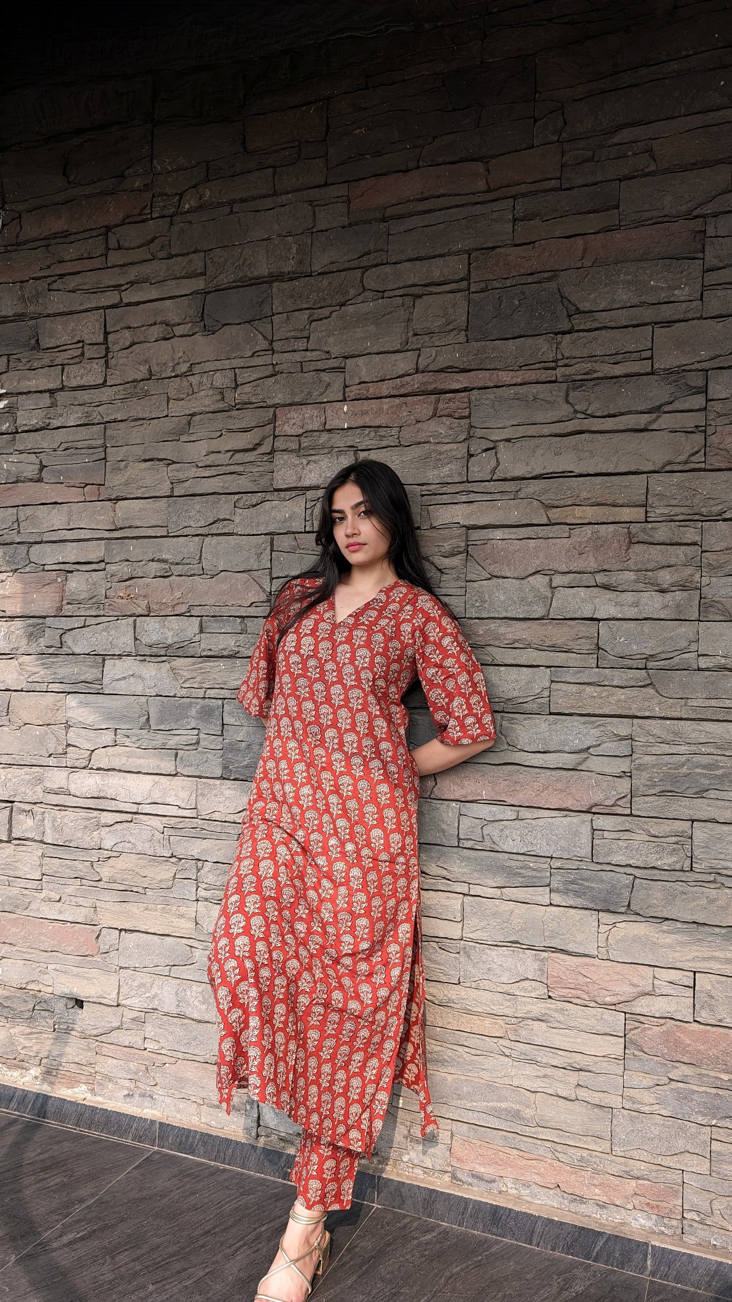 Cotton Katayani Kurtha Set | Hand Block Printed Clothing